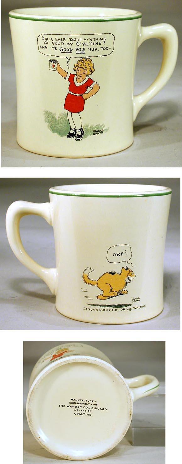 1932 Little Orphan Annie Ceramic Ovaltine Mug